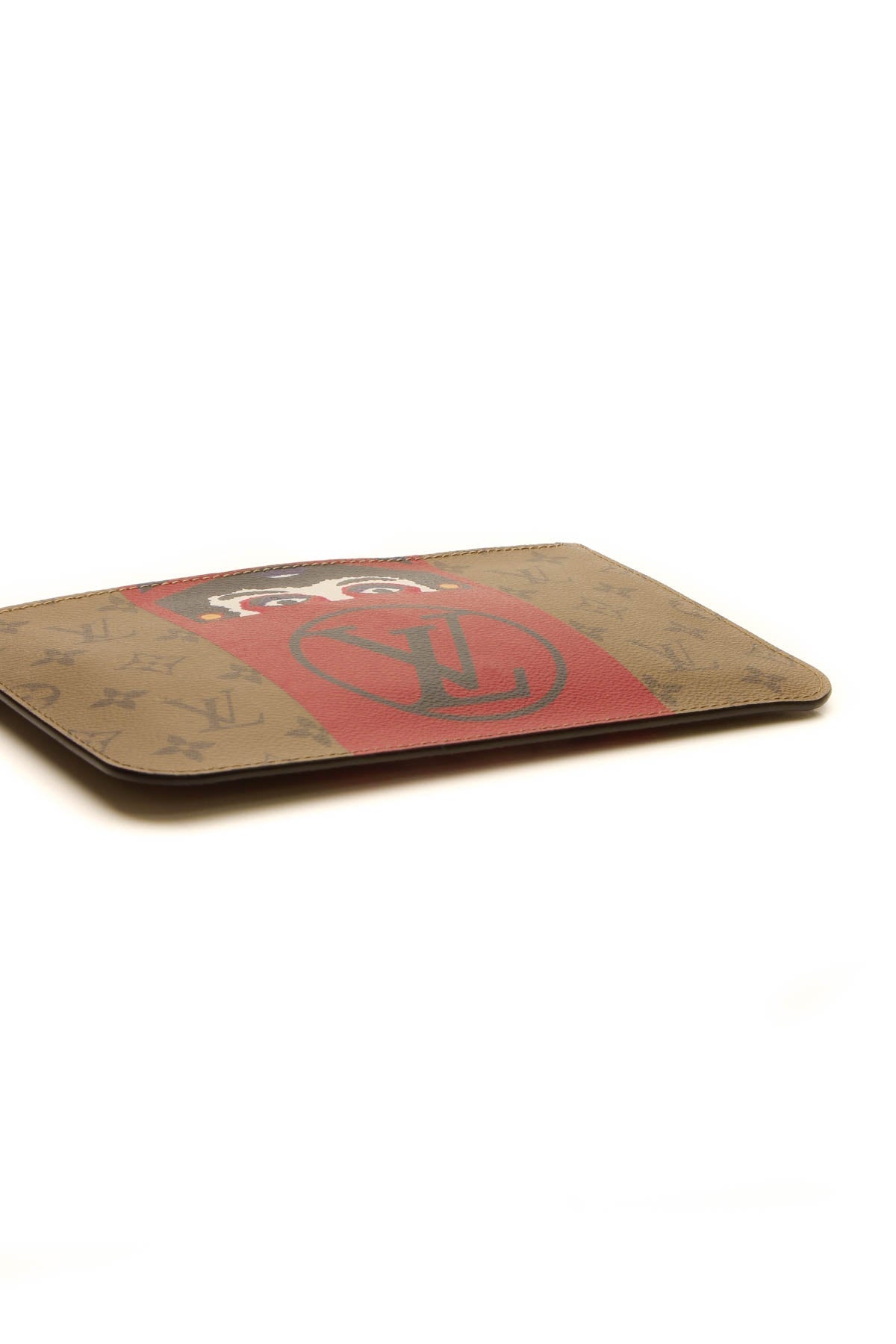 Kabuki Mask Neverfull Pouch Wristlet - Reverse Monogram