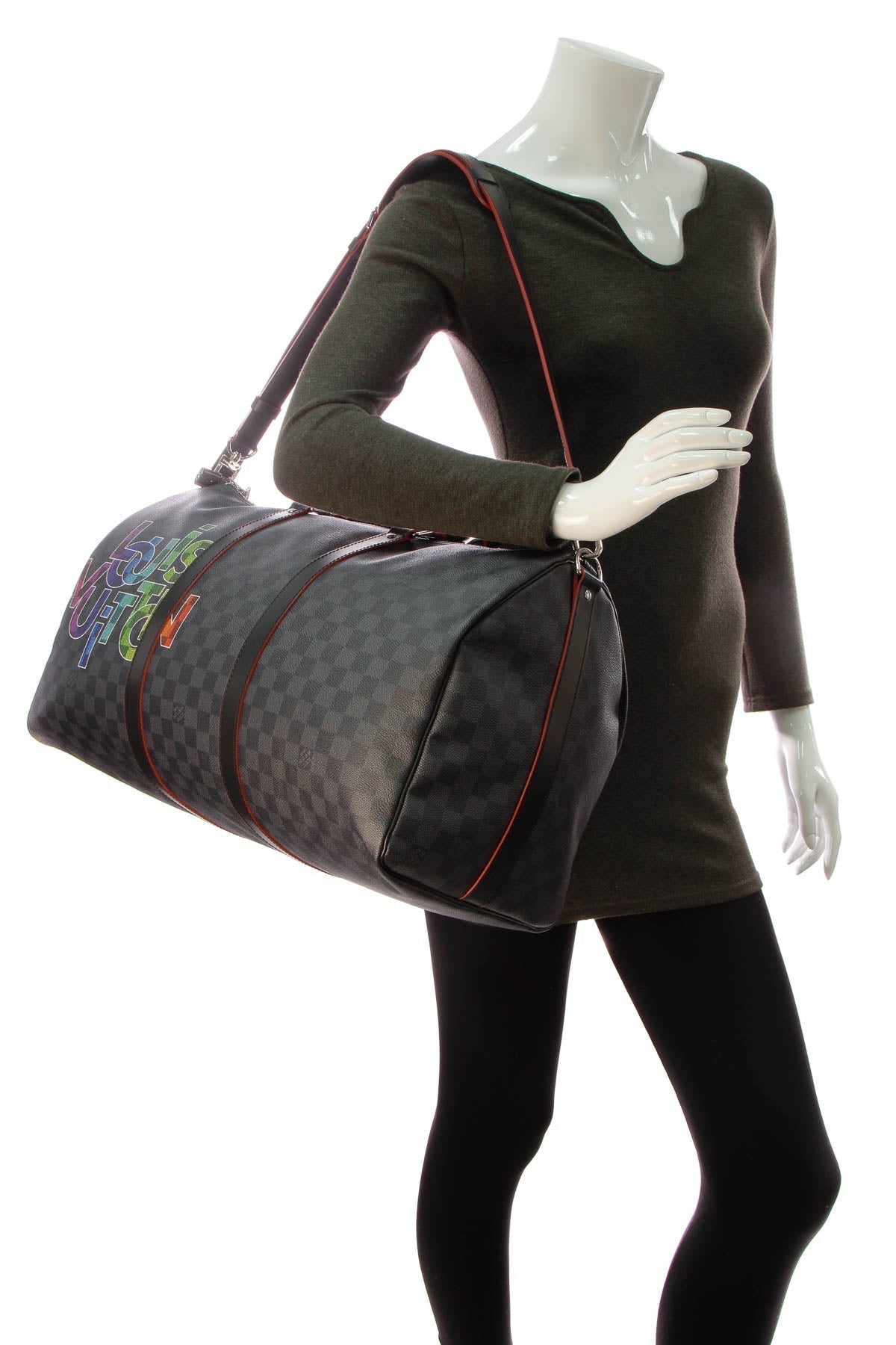Letter Keepall Bandouliere 50 Travel Bag - Damier Graphite