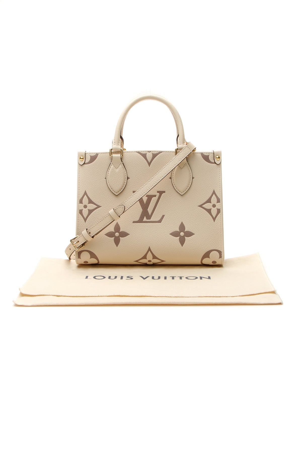 Bicolor Empreinte Onthego Bag PM Tote Bag - Cream/Rosewood