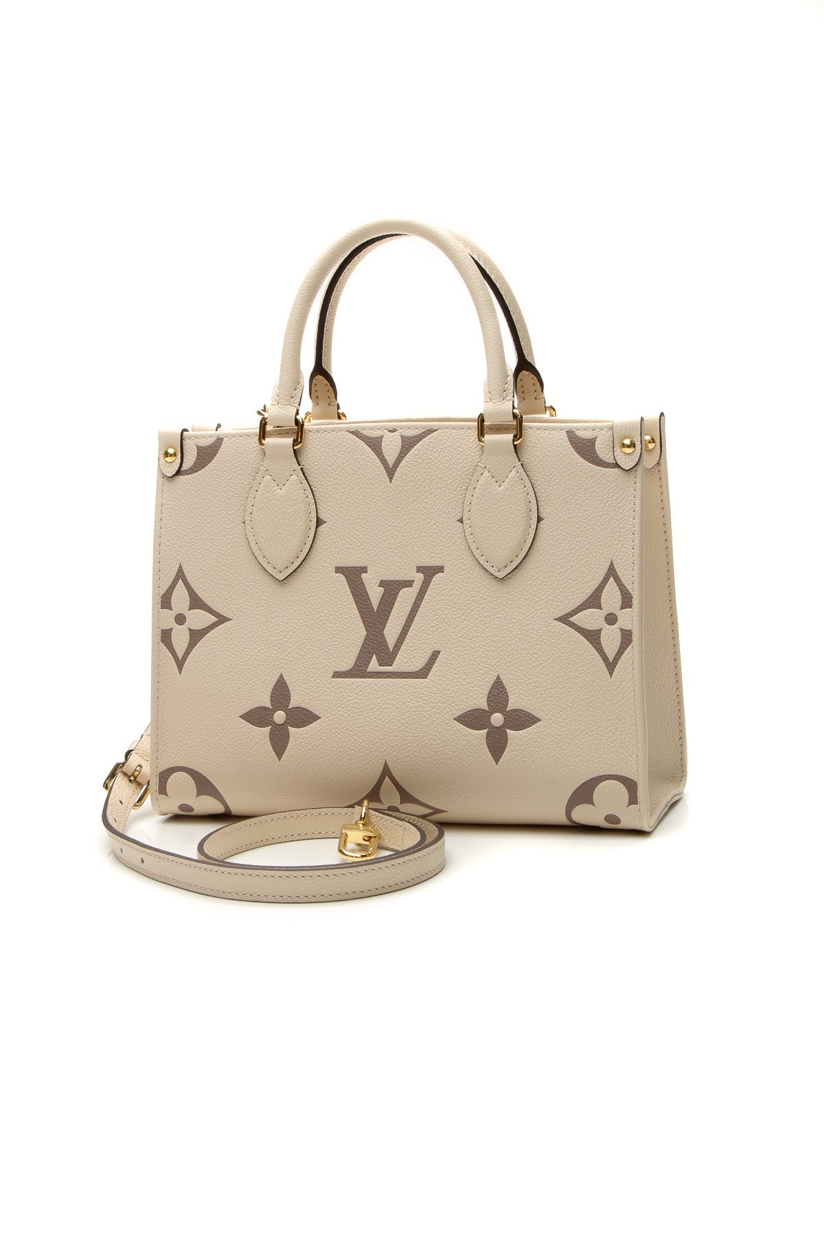 Bicolor Empreinte Onthego Bag PM Tote Bag - Cream/Rosewood