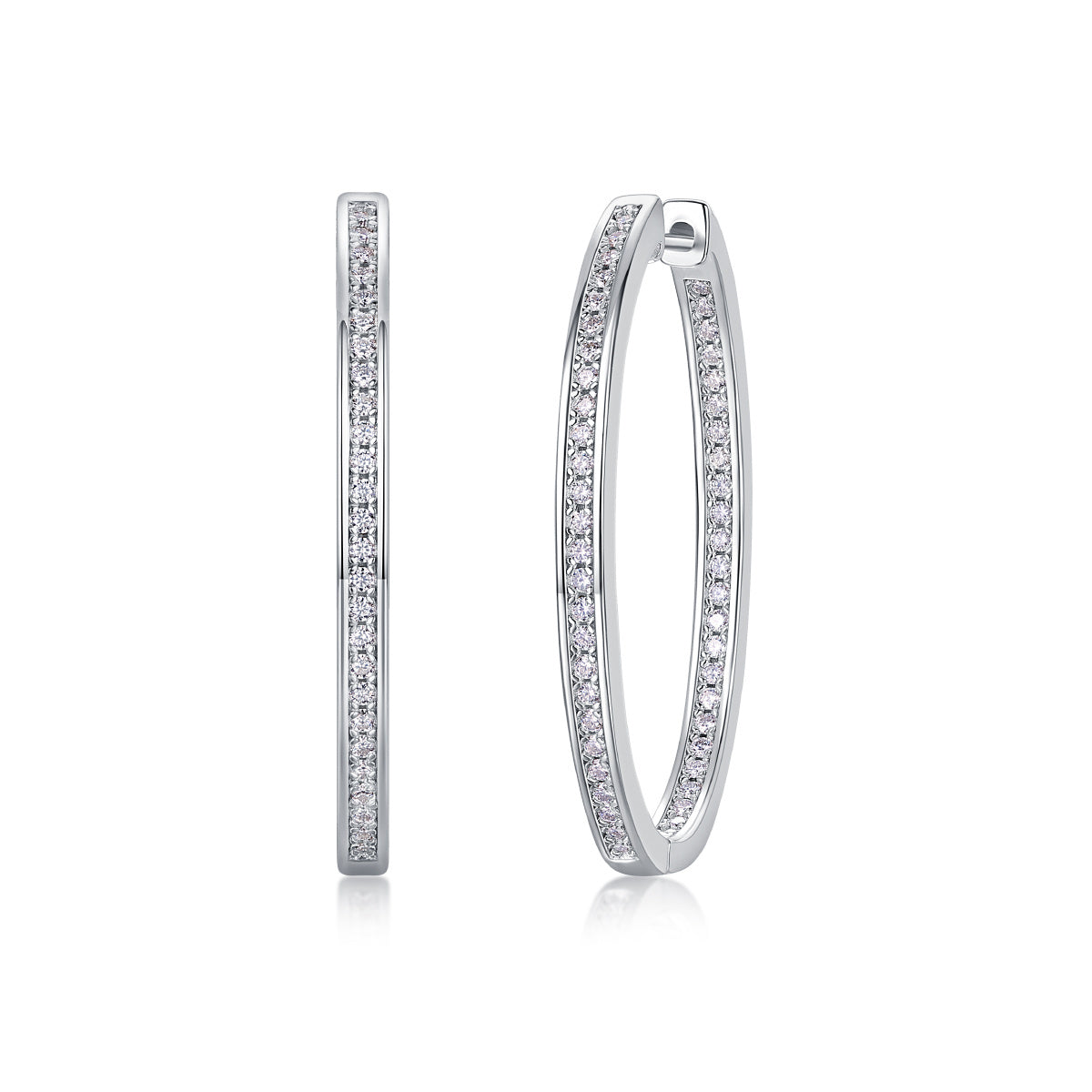 Born Female Master Luxury Fashion Diamond Earrings Stud Inlaid With Mosan Diamond Silver Jewelry