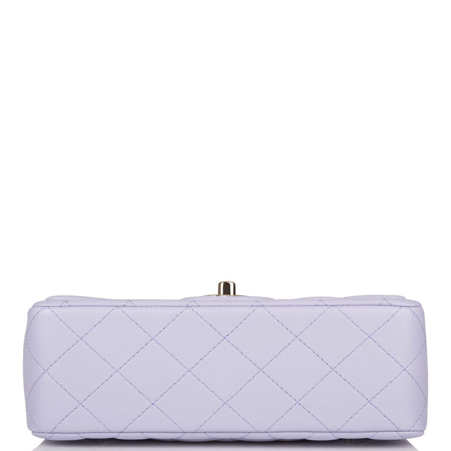Chanel Rectangular Mini Flap Bag with Top Handle Lavender Quilted Lambskin Light Gold Hardware