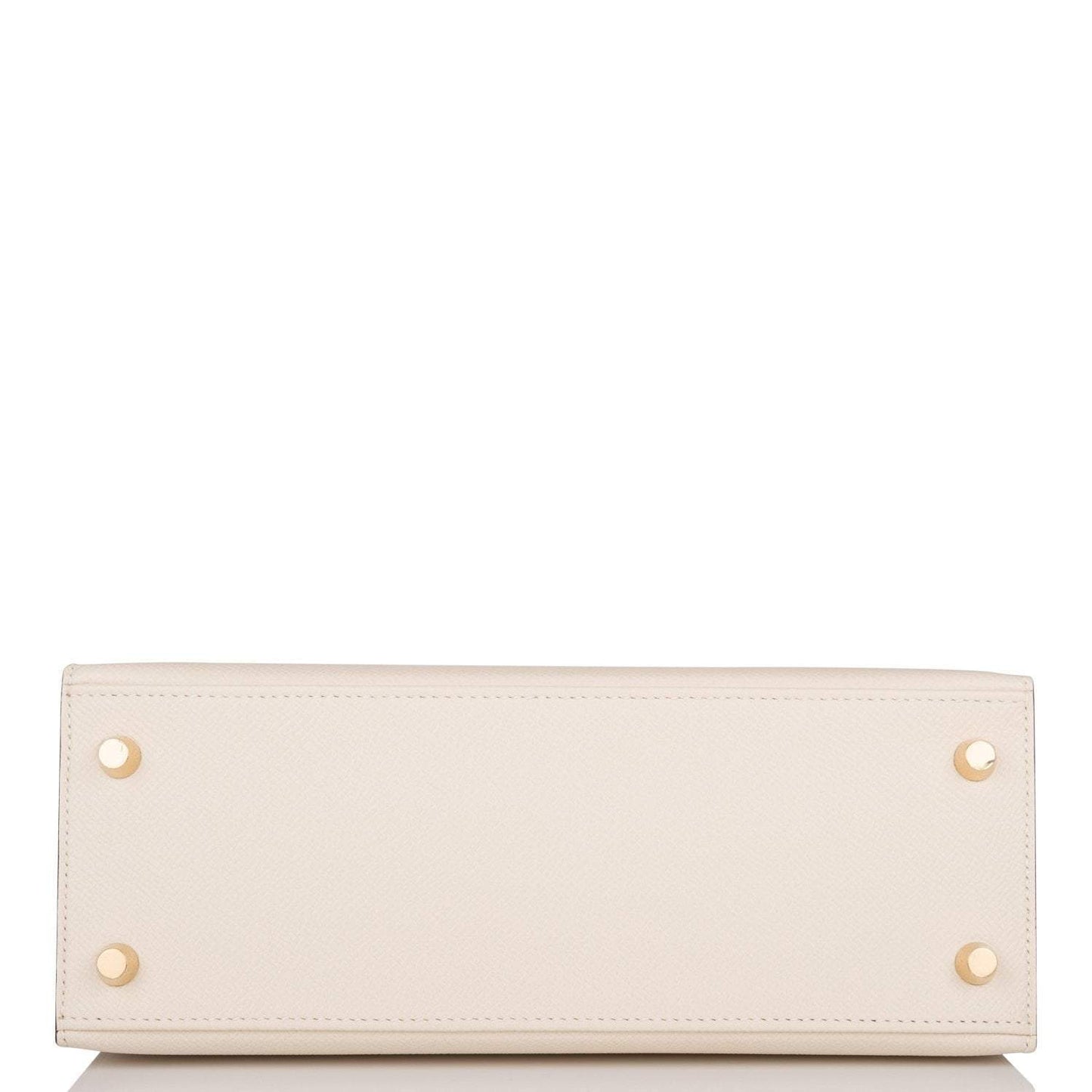 Hermes Kelly 25cm Bi-Color Craie and Etoupe Epsom Sellier Brushed Gold Hardware