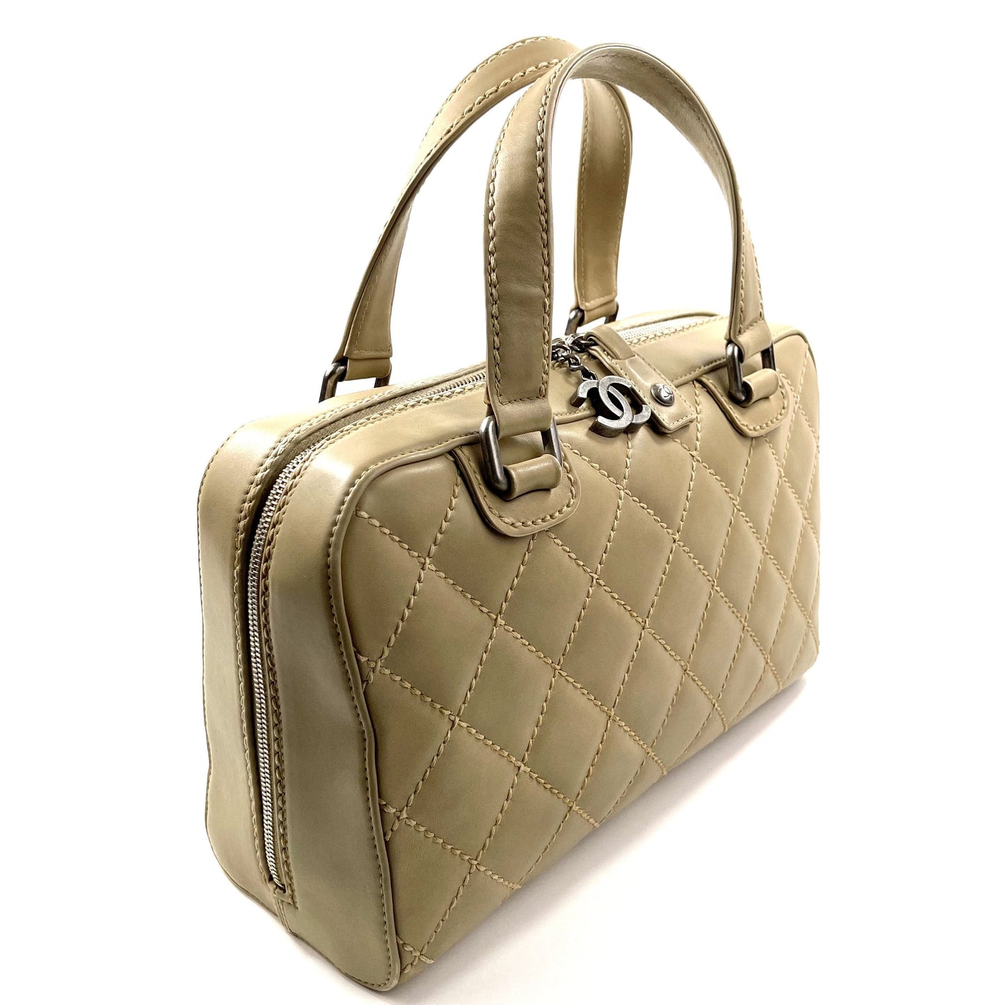 CHANEL Vintage Surpique Bowler Bag