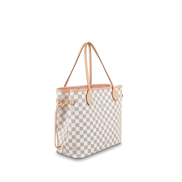 LV Neverfull MM Damier Azur Rose Ballerine