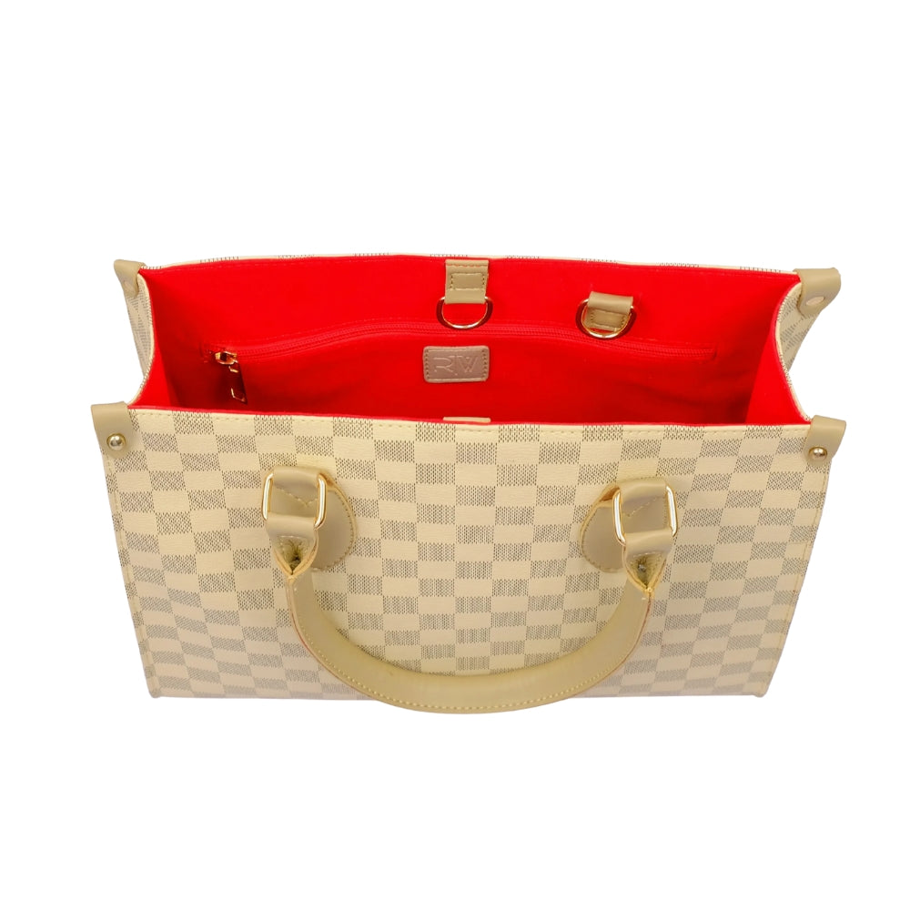 Off-white checkered everywear handbag