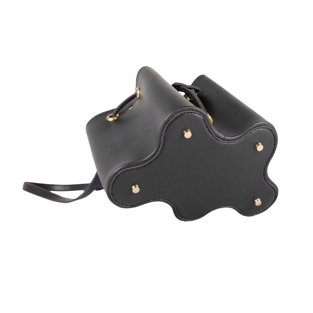 Black Star Drawstring Bucket Bag
