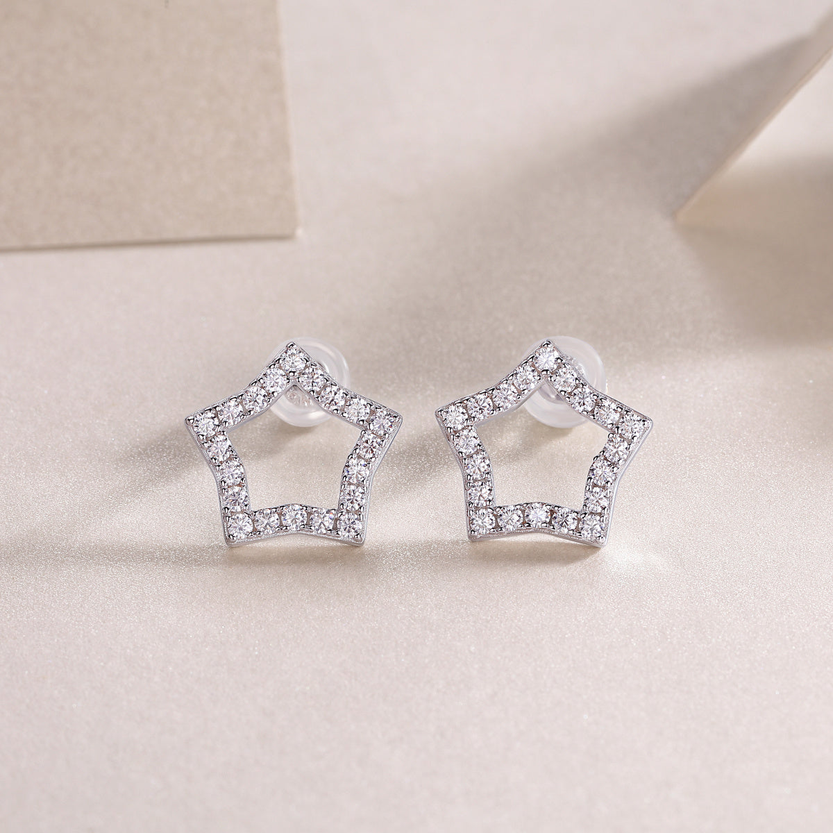 Tonight's New Star - S925 Moissanite Sterling Silver Earrings With Platinum-plated Stud Earrings, Fashionable, Trendy And Affordable Jewelry
