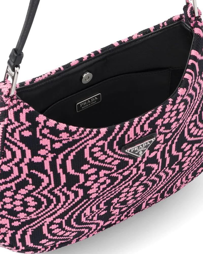 Prada Cleo Jacquard Knit and Leather Bag