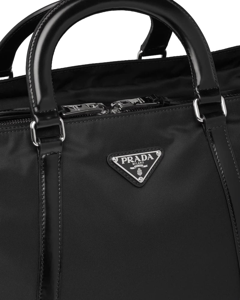 Prada Large Nylon and Leather Tote