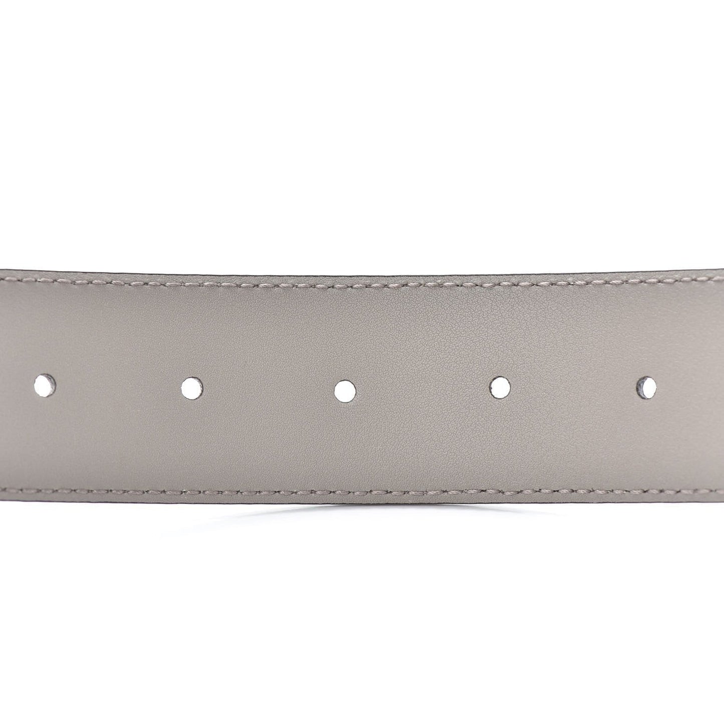 Gucci GG Storm Grey Leather Gold Toned Hardware Belt 546386 95/38