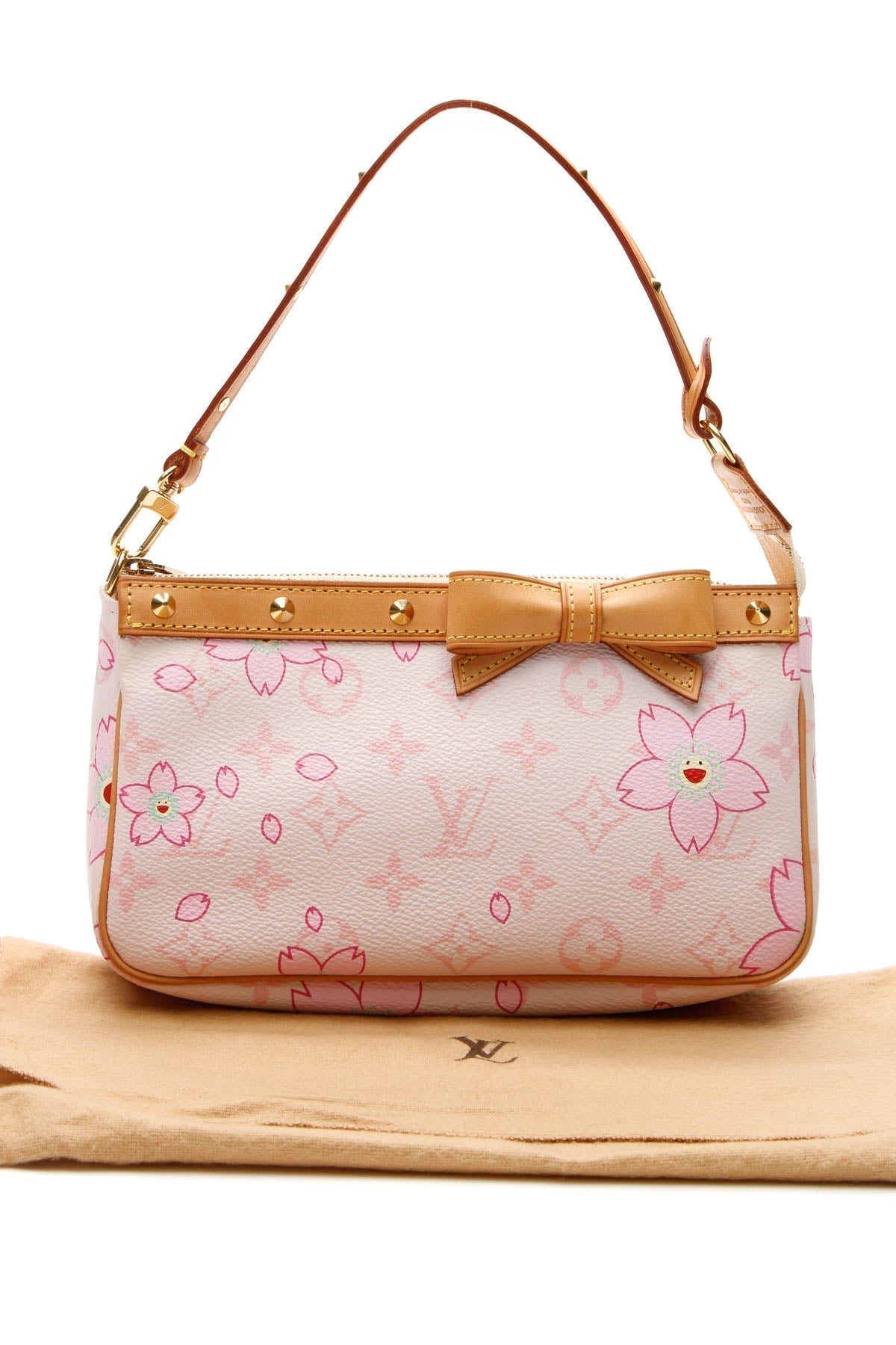 Cherry Blossom Pochette Accessories Bag - Pink Monogram