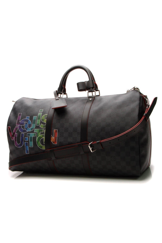 Letter Keepall Bandouliere 50 Travel Bag - Damier Graphite