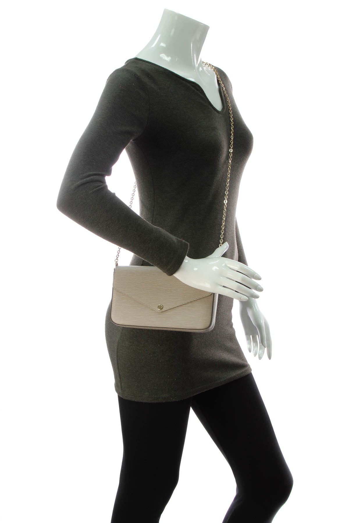 Epi Felicie Pochette Bag - Galet Gray