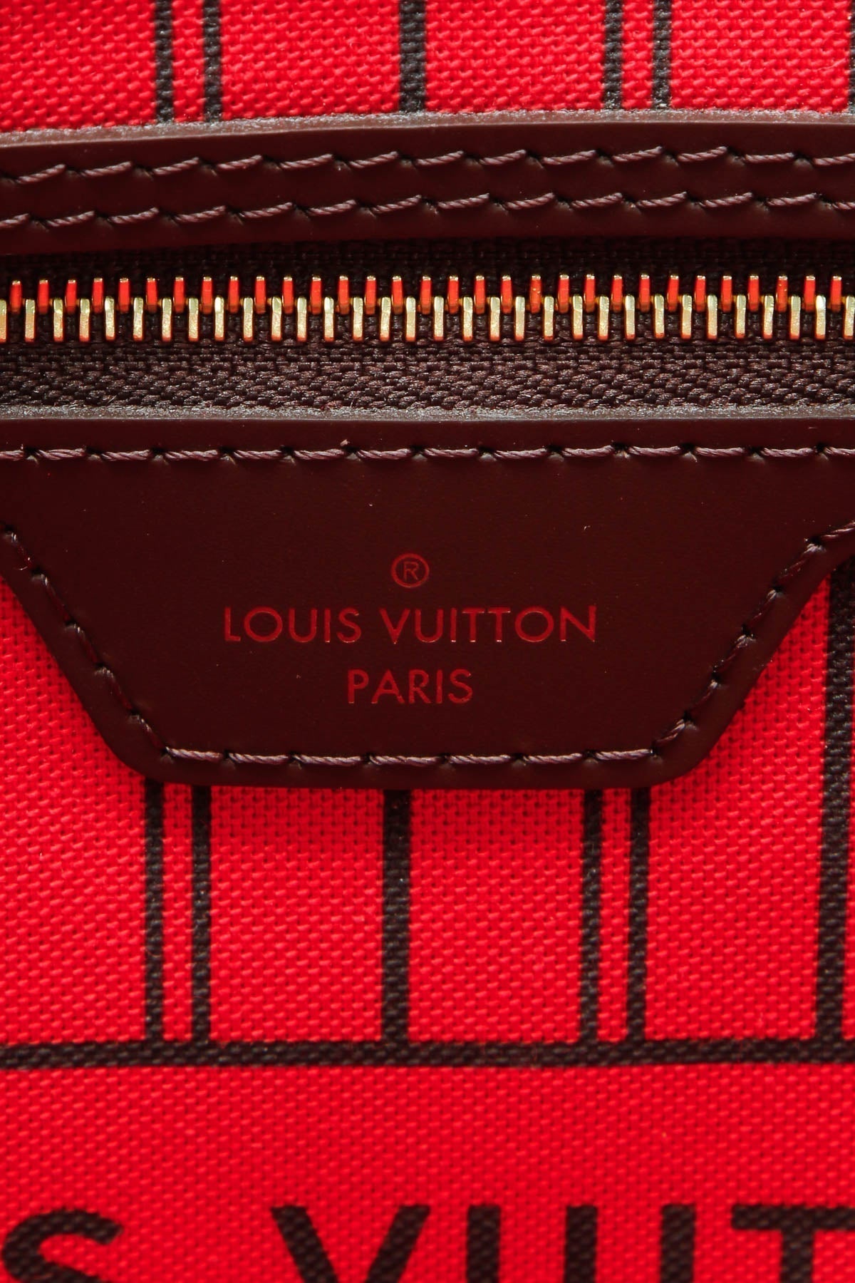 Neverfull MM Tote Bag - Damier Ebene/Cherry