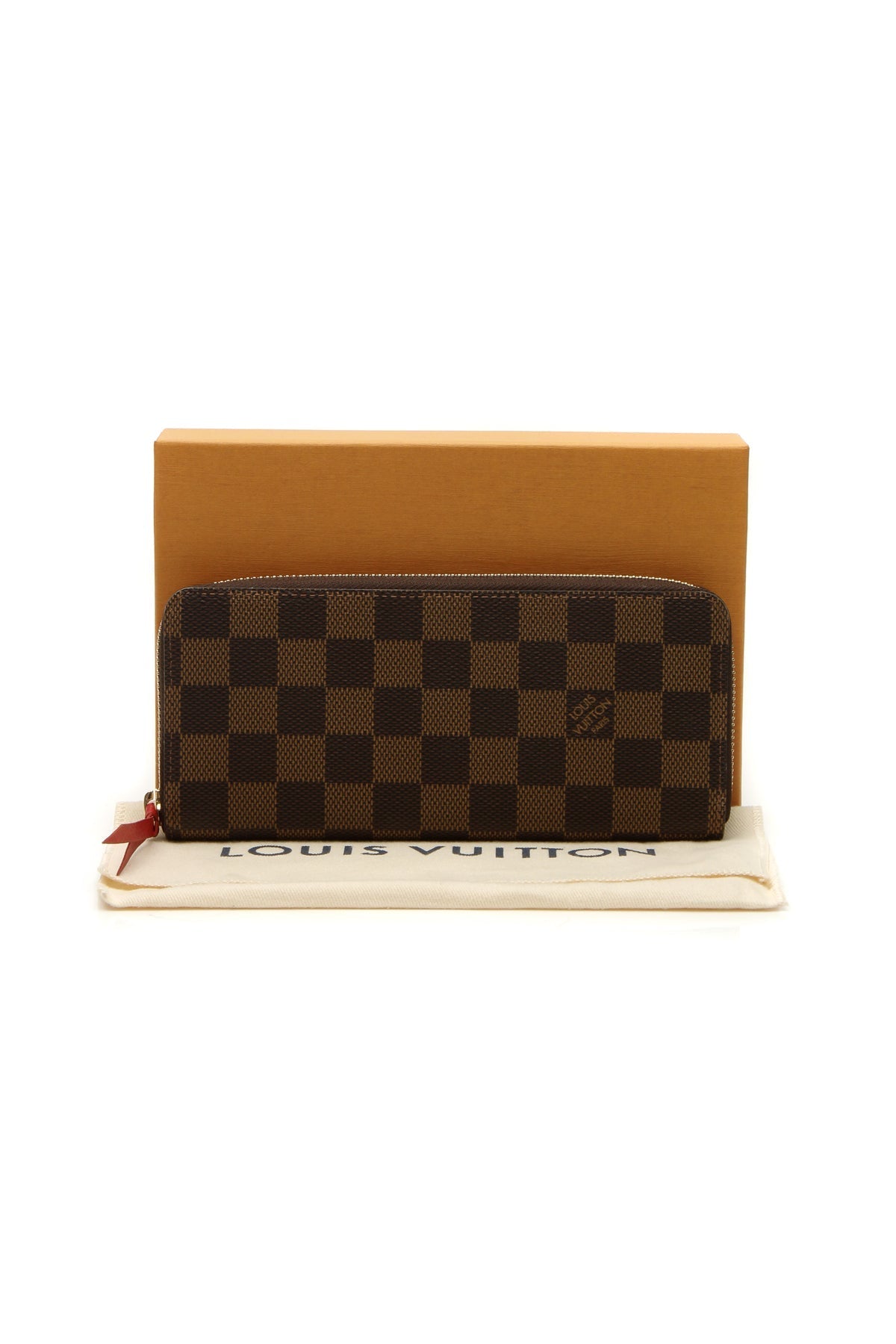 Clemence Wallet - Damier Ebene/Cerise
