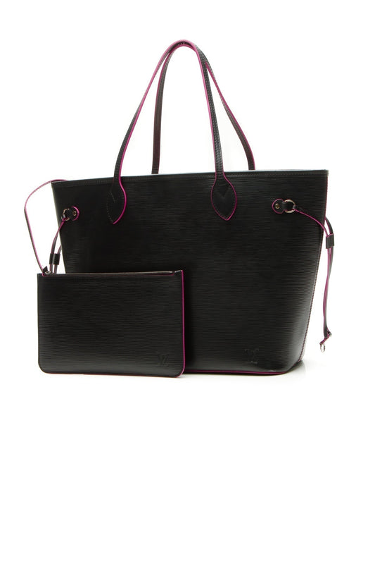 Epi Neverfull MM Bag - Noir/Hot Pink