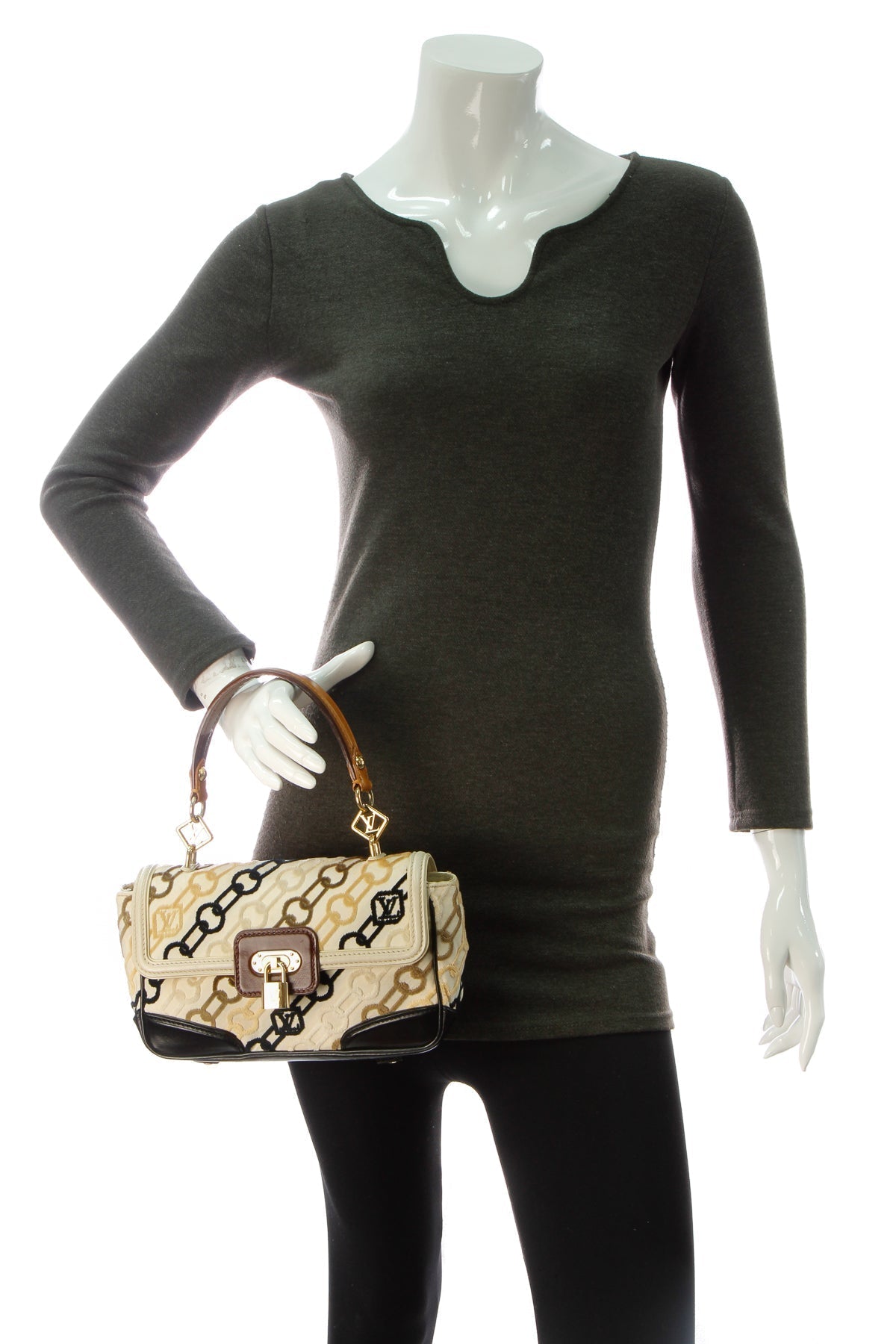 Rabat Chain Pochette Bag - Cream/Black