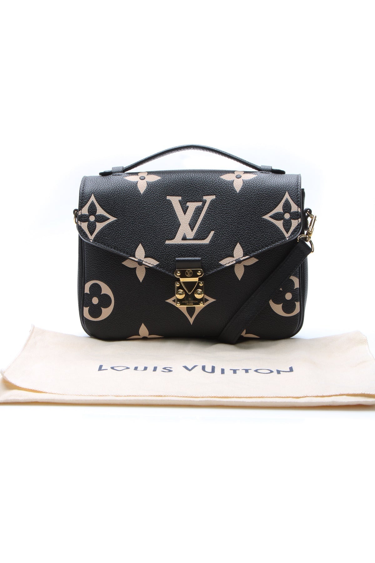 Bicolor Empreinte Pochette Metis Bag - Black/Beige