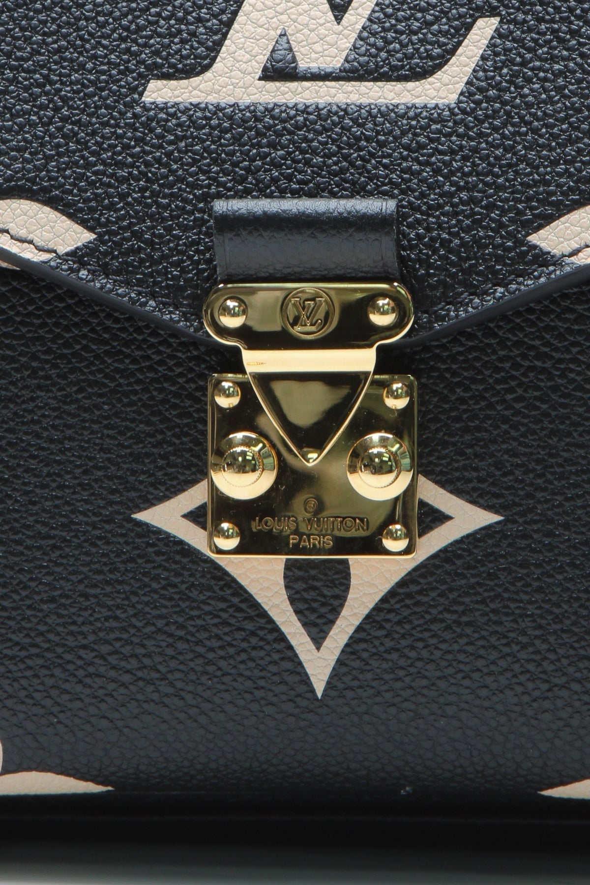 Bicolor Empreinte Pochette Metis Bag - Black/Beige