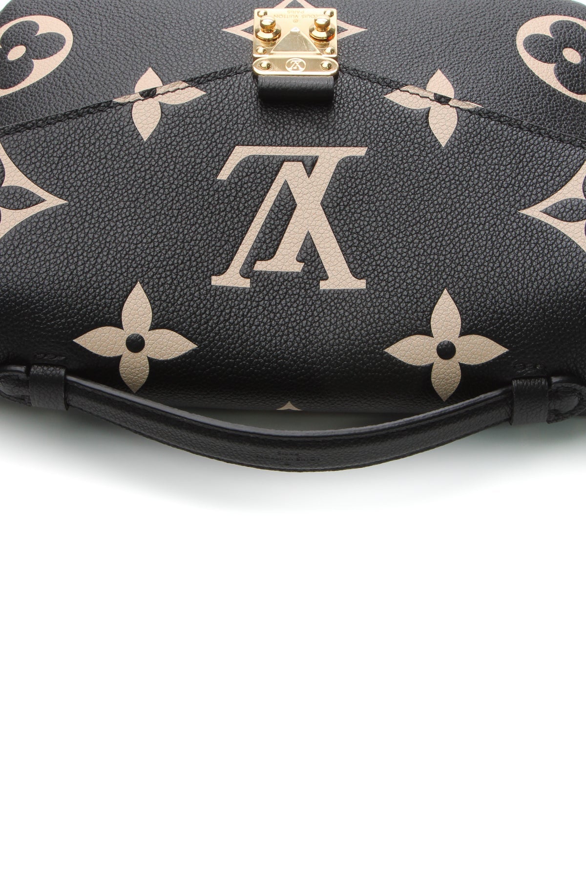 Bicolor Empreinte Pochette Metis Bag - Black/Beige