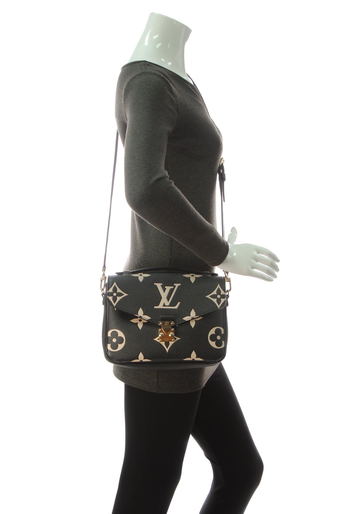 Bicolor Empreinte Pochette Metis Bag - Black/Beige