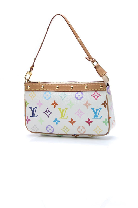 Pochette Accessories Bag - White Multicolore Monogram