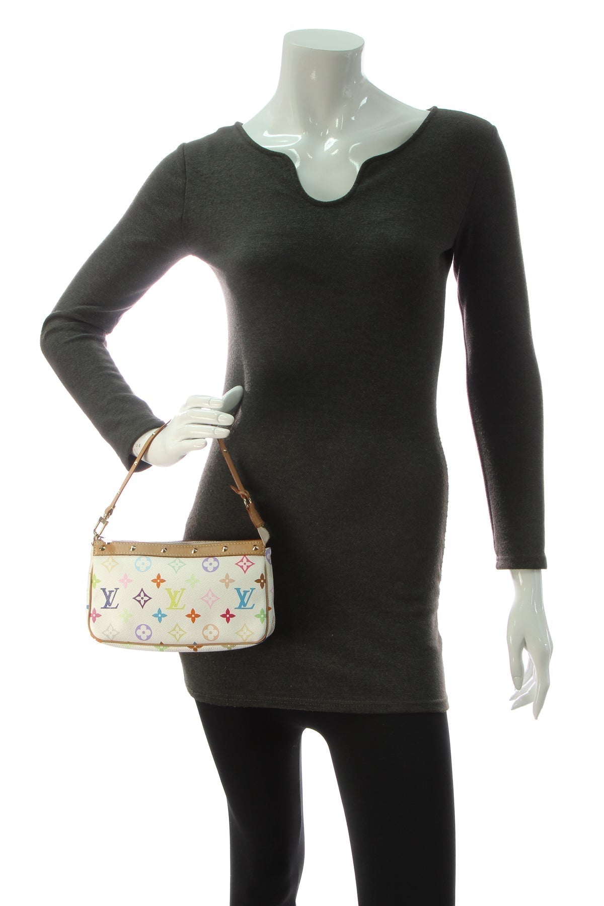 Pochette Accessories Bag - White Multicolore Monogram