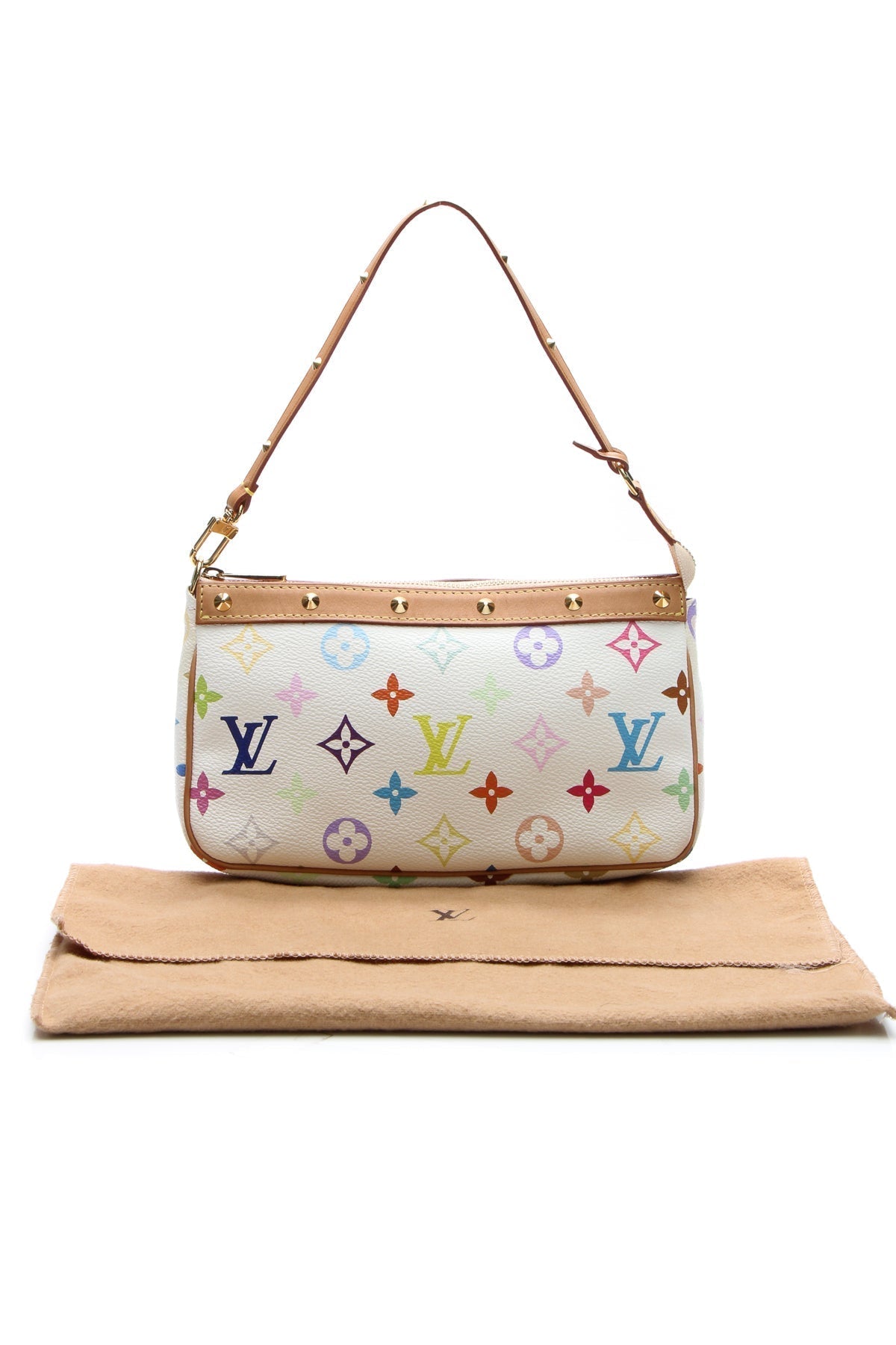 Pochette Accessories Bag - White Multicolore Monogram