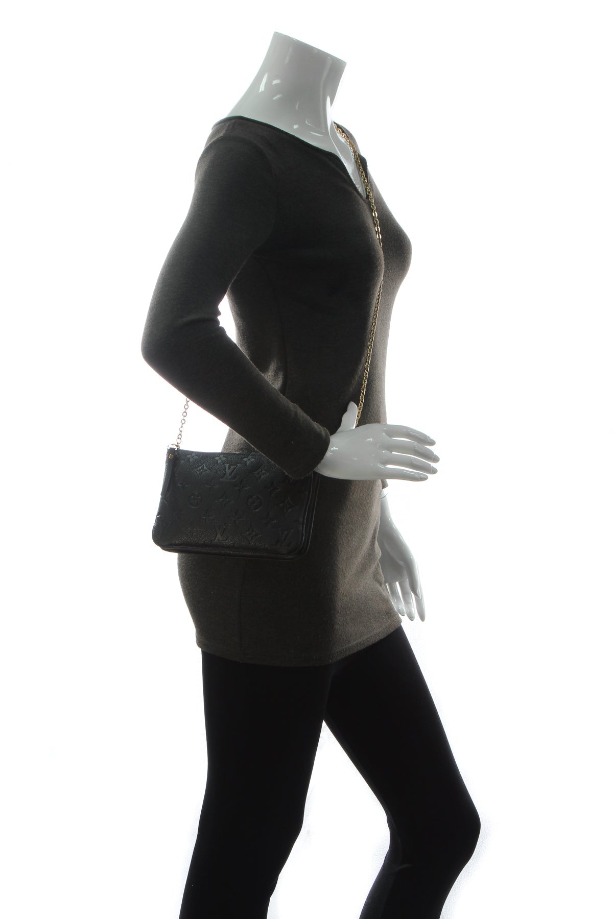 Empreinte Double Zip Pochette Bag - Black
