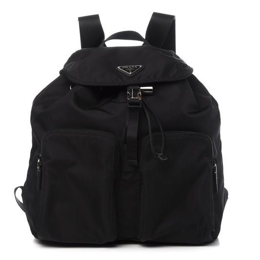 Black Zaino Nylon Backpack