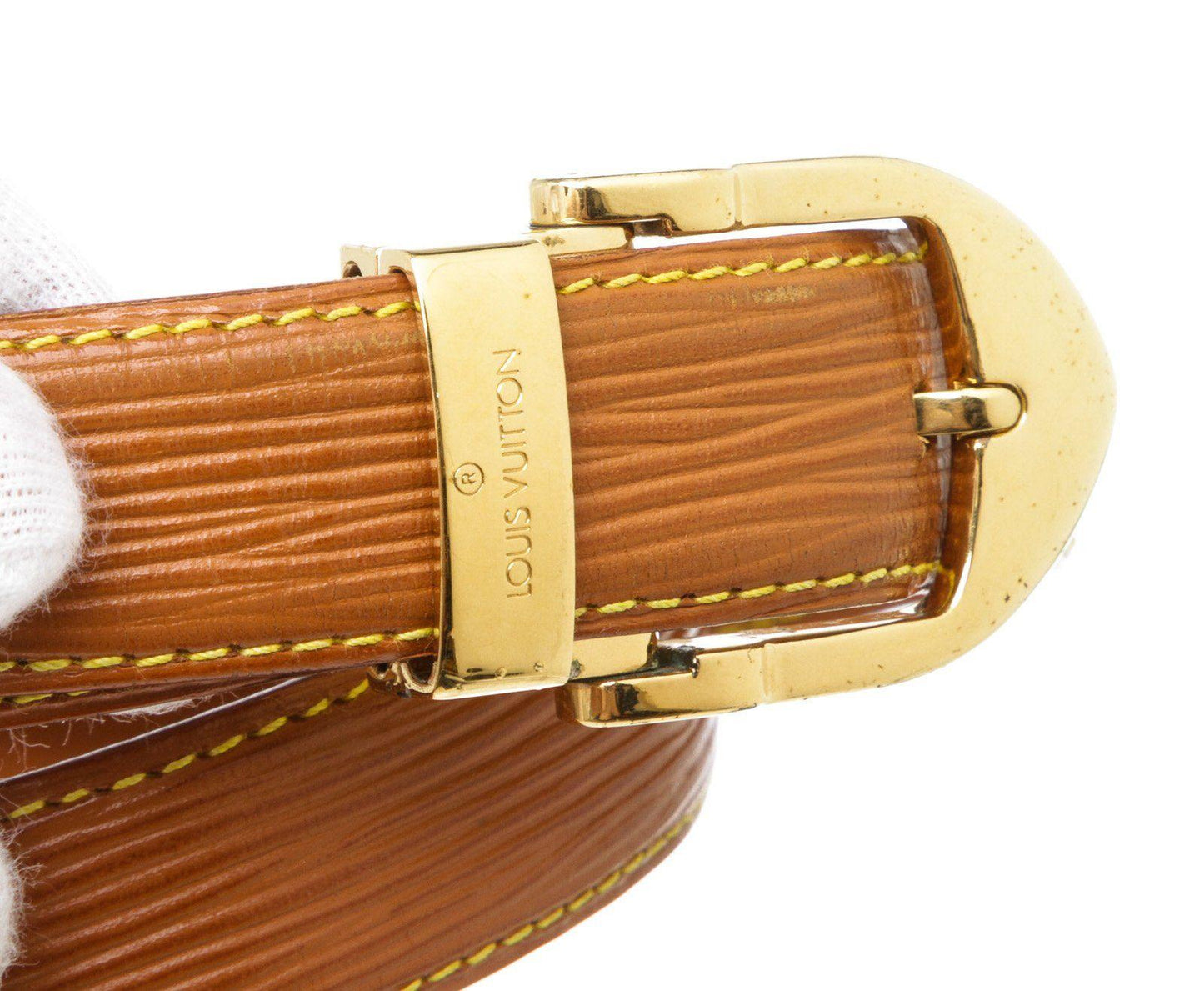 Louis Vuitton Brown Epi Leather Skinny Classique Belt 85