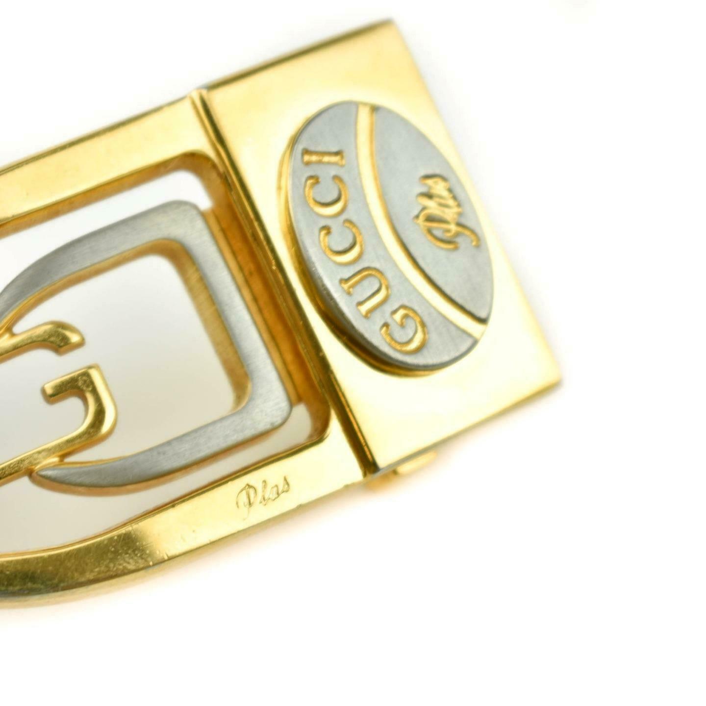 GUCCI Plus: Black/Brown, Reversible Leather "G" Logo Belt: fits 29" to 33" (qo)