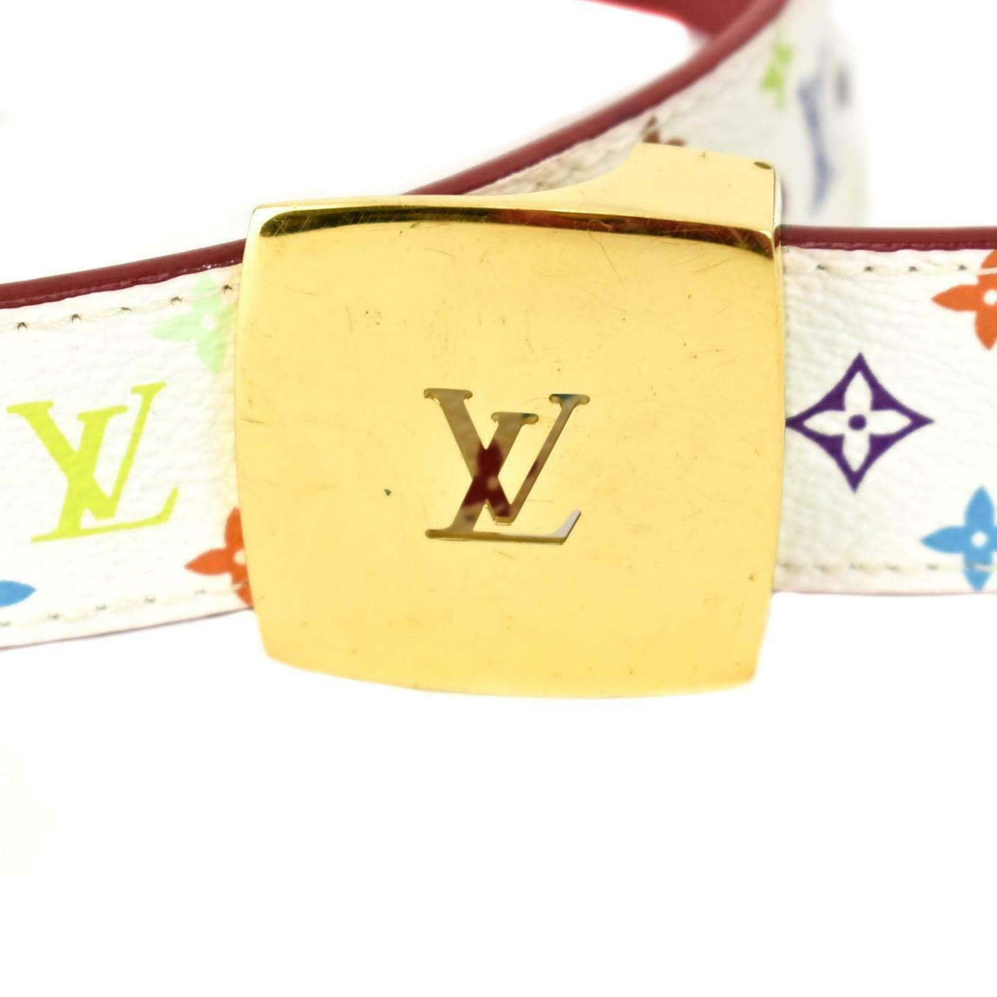LOUIS VUITTON: Multicolor, "Murakami LV" Logo Belt fits 31"- 35" (mz)