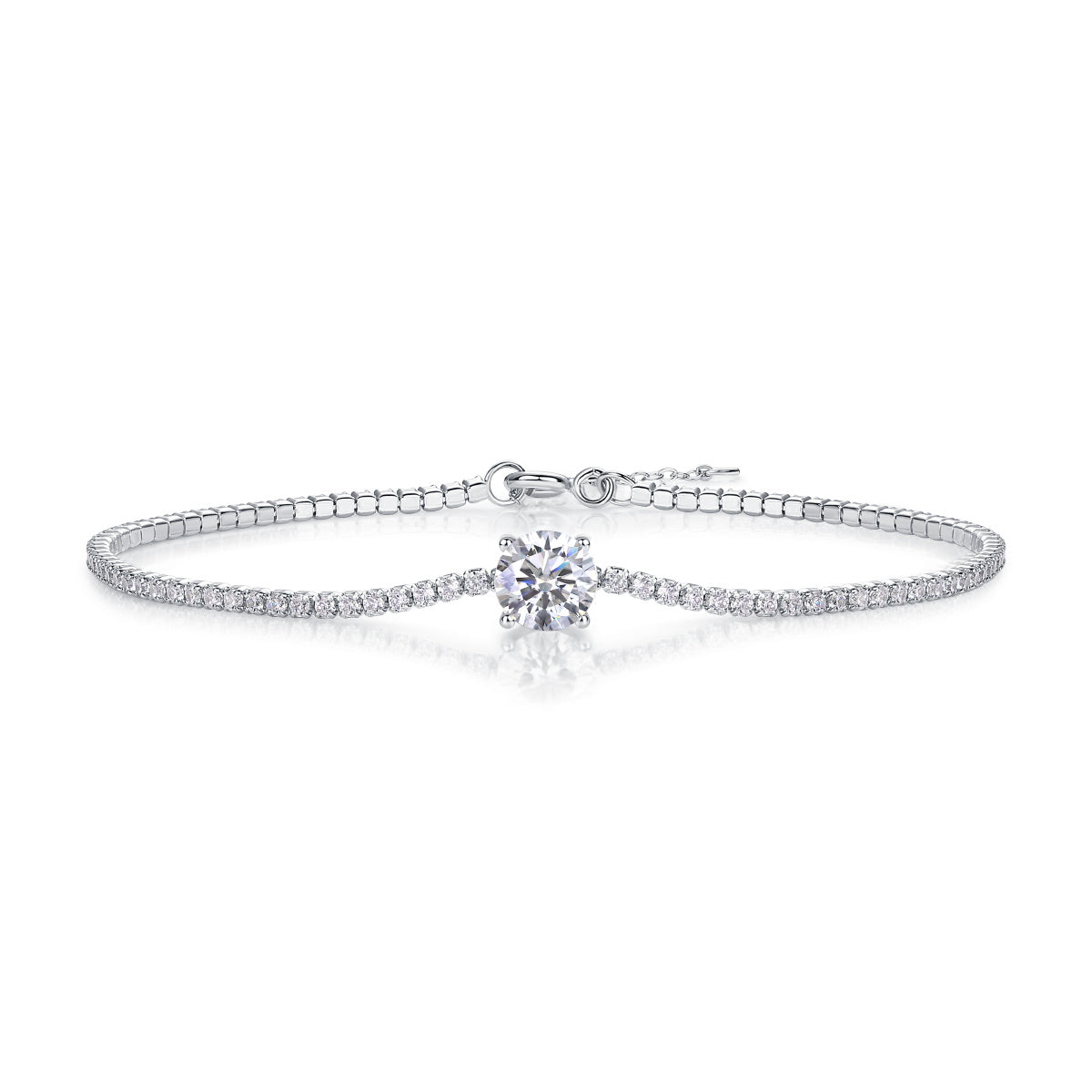 Dawn Dew Beads Luxury Fashion Mossan Diamond Silver Jewelry Comparable To Natural Diamond Bracelet