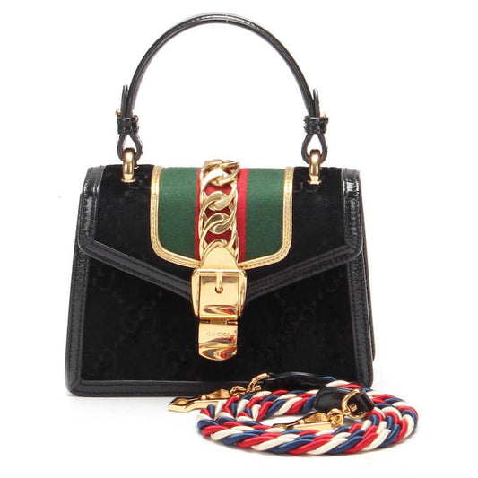 Gucci Mini Sylvie Suede Shoulder Bag