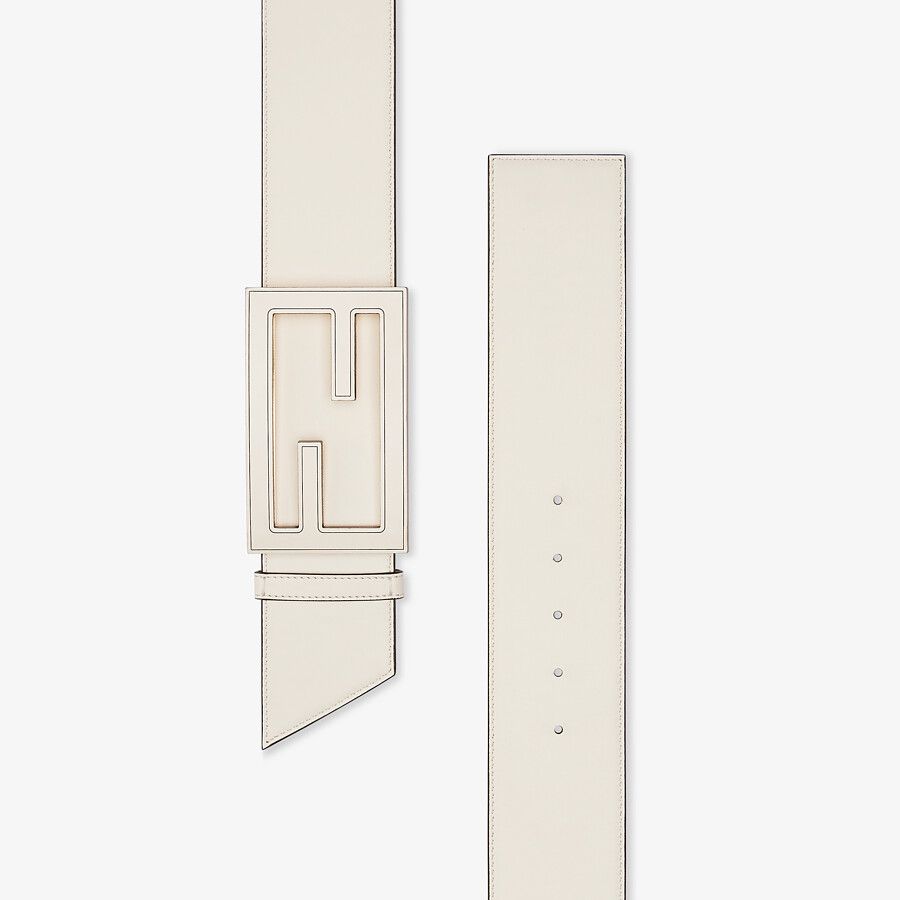 Fendi White Leather Belt