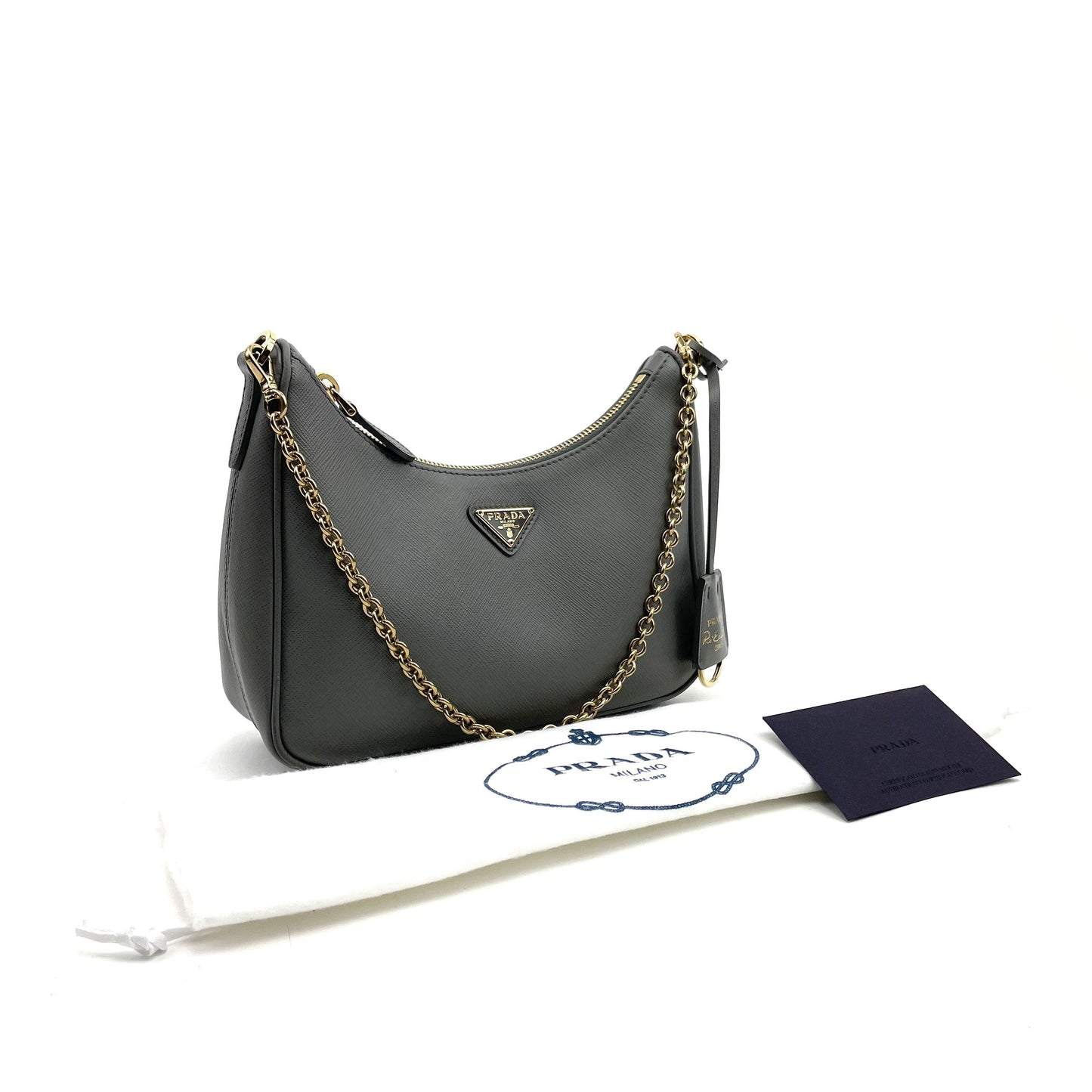 PRADA Saffiano Re-Edition 2005 Shoulder Bag Marmo