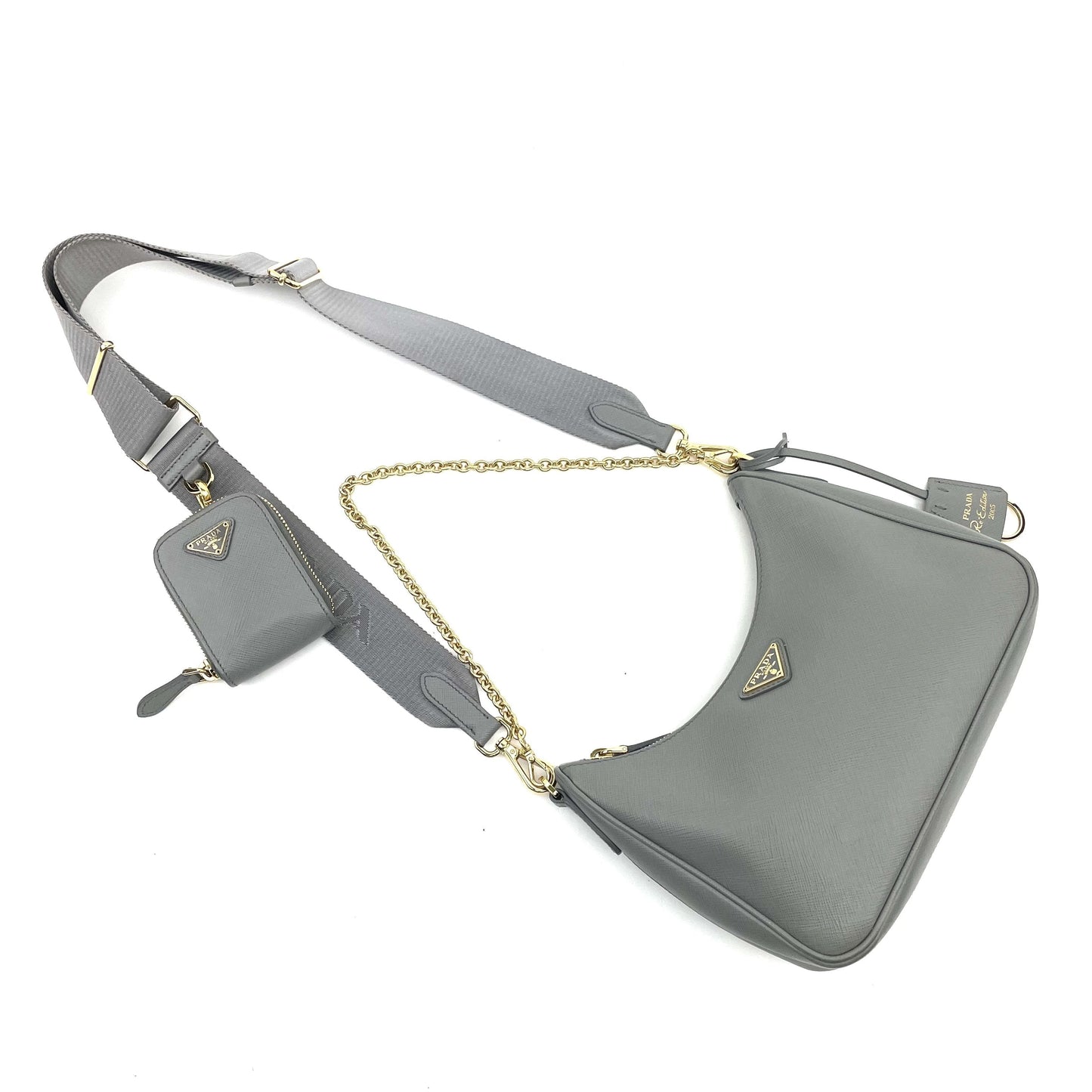 PRADA Saffiano Re-Edition 2005 Shoulder Bag Marmo
