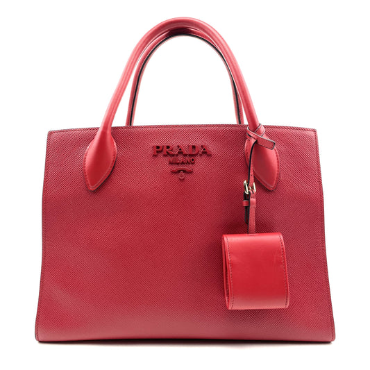 PRADA Medium Saffiano Cuir Monochrome Tote