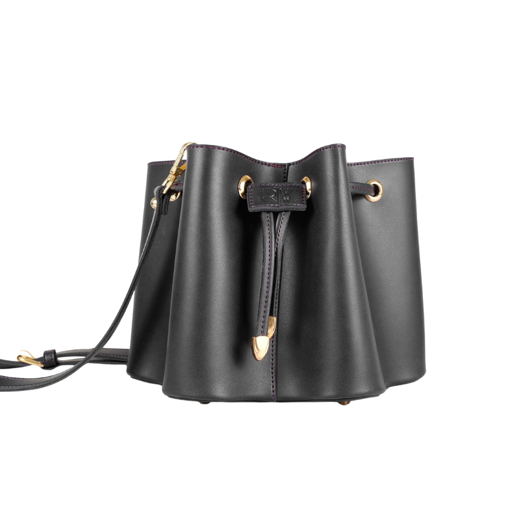 Black Star Drawstring Bucket Bag
