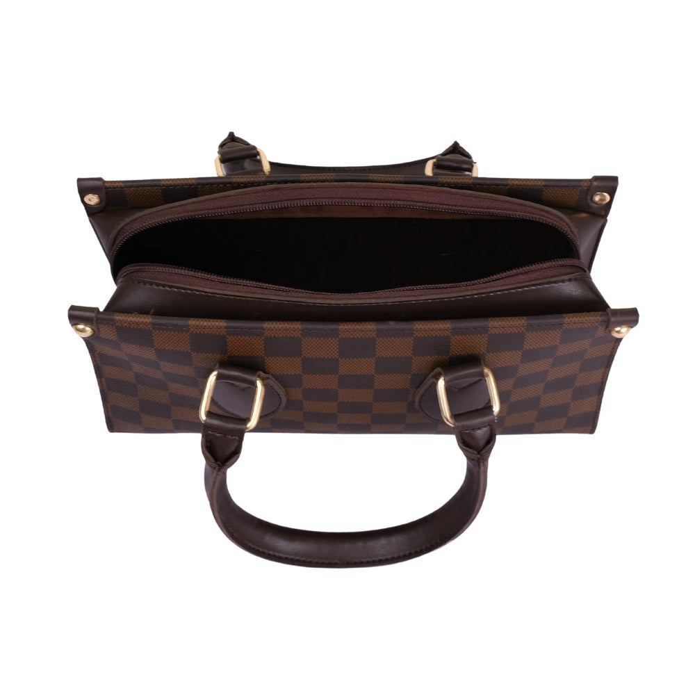 Dark Brown Checkered On-the-go Mini Bag