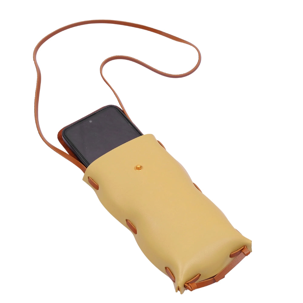 Off-white and brown mobile pouch