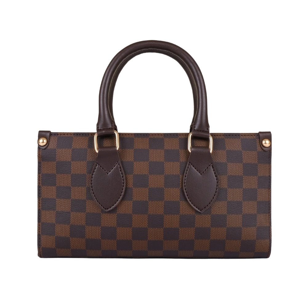 Dark Brown Checkered On-the-go Mini Bag