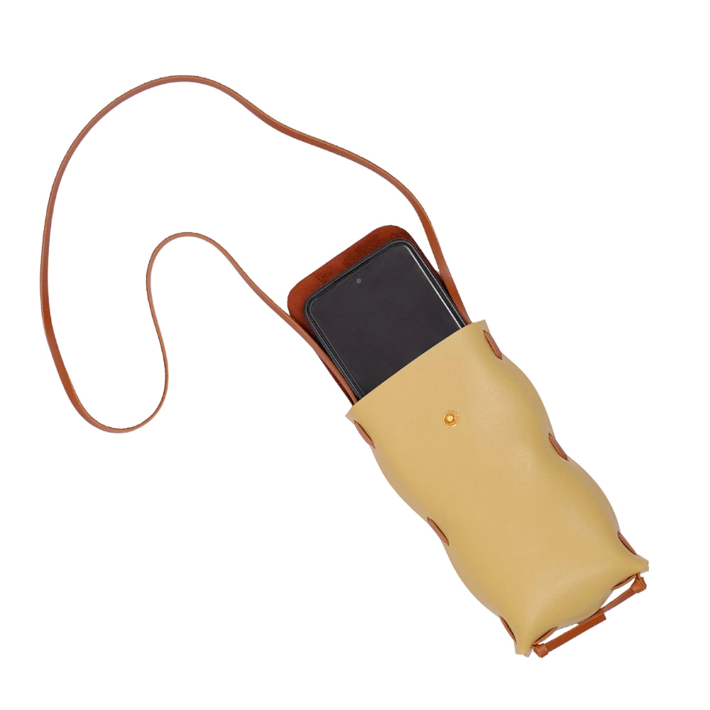 Off-white and brown mobile pouch