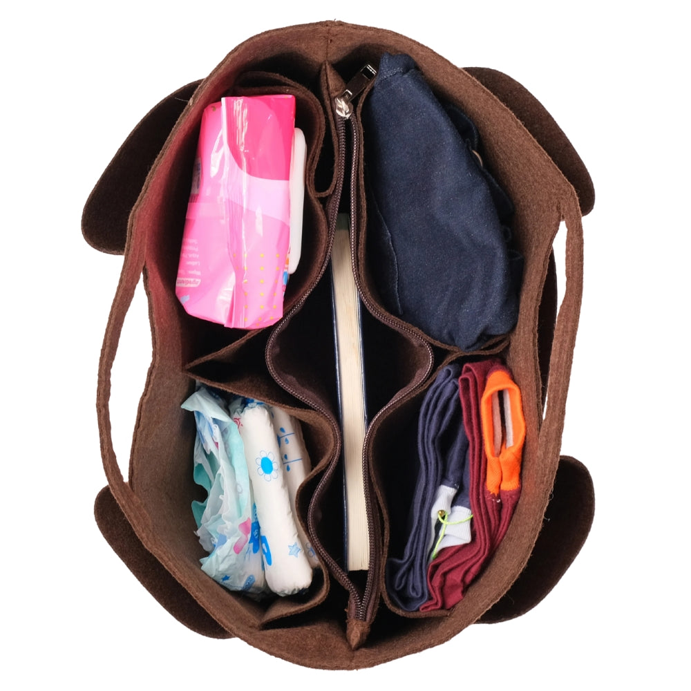 Dark brown felt organizer