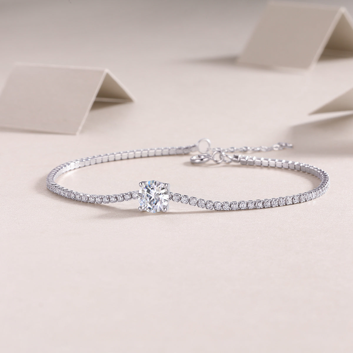 Dawn Dew Beads Luxury Fashion Mossan Diamond Silver Jewelry Comparable To Natural Diamond Bracelet