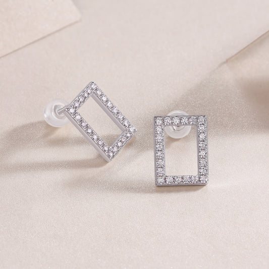 In Full Swing - Fashionable And Affordable Jewelry With Moissanite S925 Sterling Silver And Platinum-plated Stud Earrings