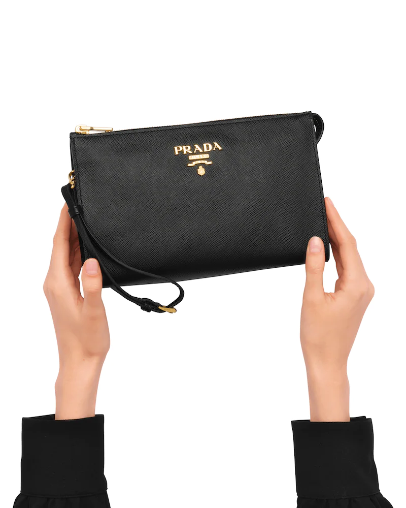 Saffiano leather clutch