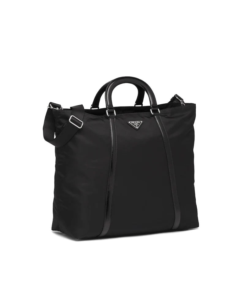 Prada Large Nylon and Leather Tote